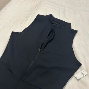 GAP Black Sleeveless Zip-Front Unitard
